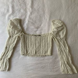 REFORMATION Linen Crop Top